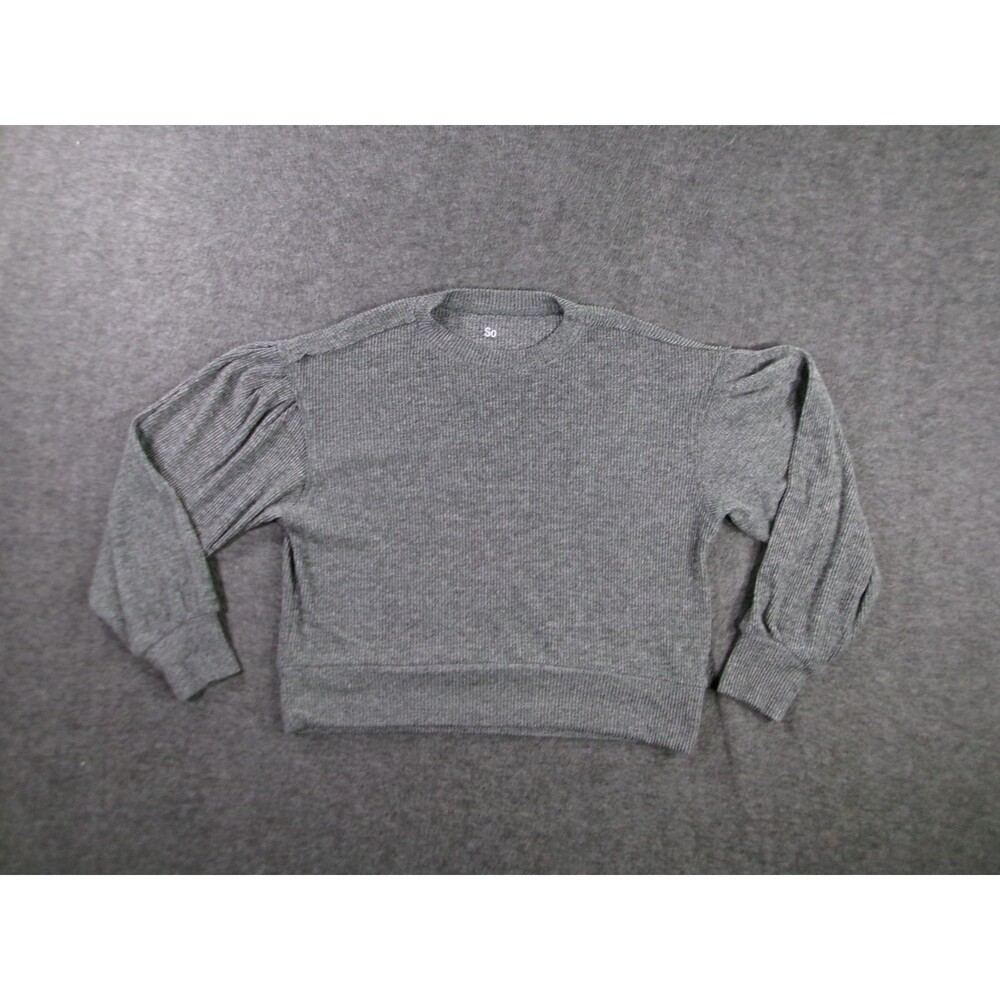 So Sweater Women Medium Gray Crop Cozy Comfy Lounge Everyday Minimalist Prep